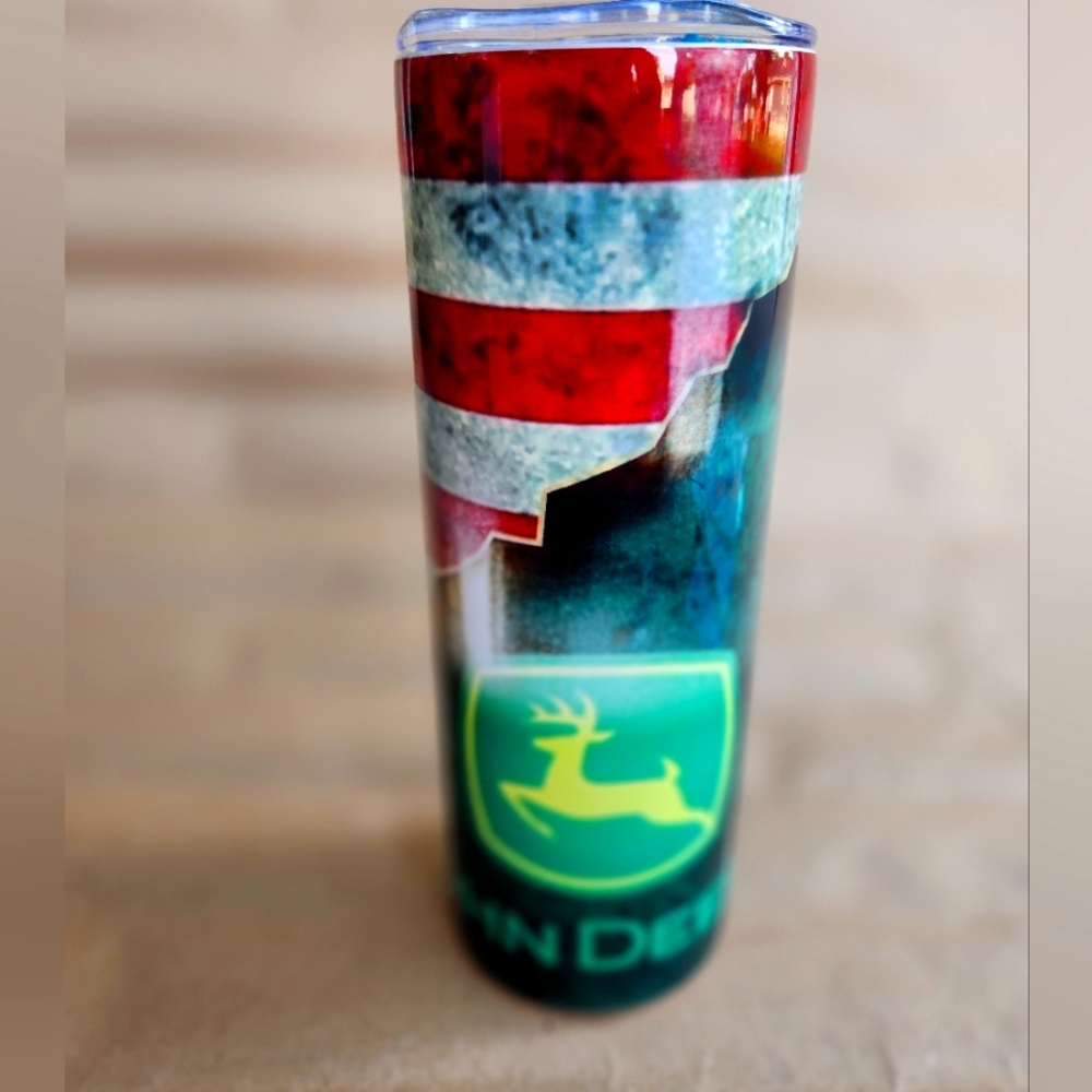 John Deere / American flag 20 oz stainless steel tumbler
